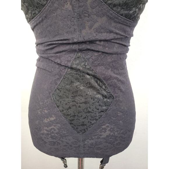 Vintage Rago "All In One" Shapewear STYLE 9357 34 C Black Lace details VTG - Picture 3 of 9
